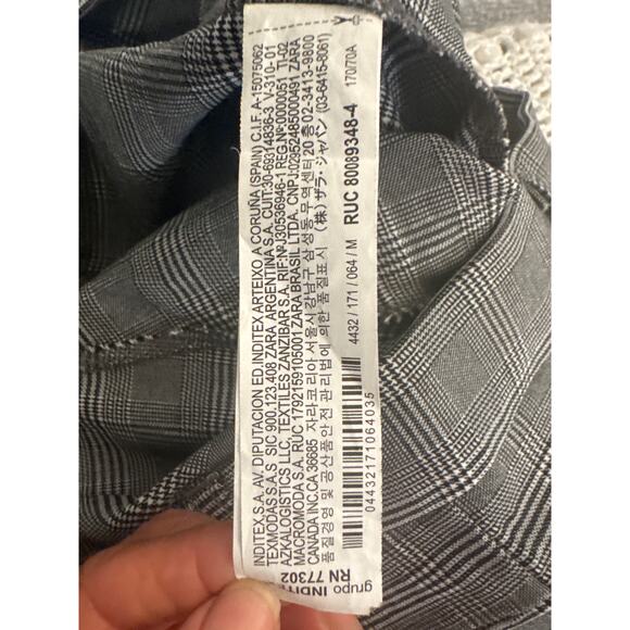 Zara Black & White Patterned Pants Women’s Medium - Picture 6 of 6